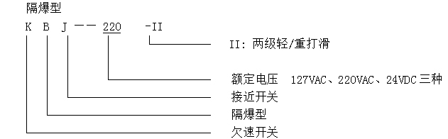 KBJ-220隔爆打滑（欠速）开关型号含义